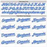 Custom White Electric Blue-Light Purple Autism Awareness Support Authentic Baseball Jersey