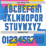Custom White Electric Blue-Navy Autism Awareness Puzzle Infinity Lightbulb Authentic Baseball Jersey