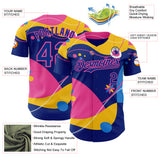 Custom Yellow Royal-Pink Autism Awareness Infinity Authentic Baseball Jersey