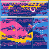 Custom Yellow Royal-Pink Autism Awareness Infinity Authentic Baseball Jersey