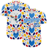 Custom White-Electric Blue Autism Awareness Infinity Authentic Baseball Jersey
