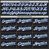 Custom Black White-Royal Japanese Wave Authentic Baseball Jersey