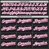 Custom Black White-Pink Japanese Wave Authentic Baseball Jersey