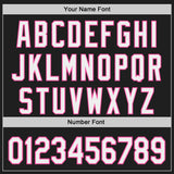 Custom Black White-Pink Japanese Wave Authentic Baseball Jersey