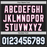 Custom Black White Pink-Light Blue Japanese Wave Authentic Baseball Jersey