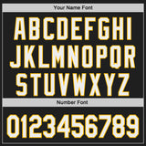 Custom Black White-Gold Japanese Wave Authentic Baseball Jersey