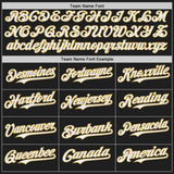 Custom Black White-Old Gold Japanese Wave Authentic Baseball Jersey