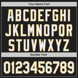 Custom Black White-Old Gold Japanese Wave Authentic Baseball Jersey