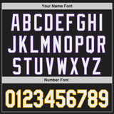 Custom Black White Purple-Gold Japanese Wave Authentic Baseball Jersey
