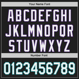 Custom Black White Purple-Teal Japanese Wave Authentic Baseball Jersey