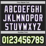 Custom Black White Purple-Neon Green Japanese Wave Authentic Baseball Jersey