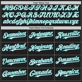 Custom Black White-Teal Japanese Wave Authentic Baseball Jersey