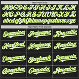 Custom Black White-Neon Green Japanese Wave Authentic Baseball Jersey