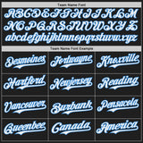 Custom Black White-Electric Blue Japanese Wave Authentic Baseball Jersey