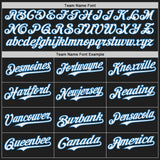 Custom Black White-Blue Japanese Wave Authentic Baseball Jersey