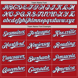 Custom Red White-Navy Japanese Wave Authentic Baseball Jersey