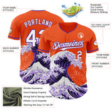 Custom Orange White-Purple Japanese Wave Authentic Baseball Jersey