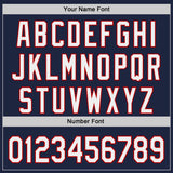 Custom Navy White-Red Japanese Wave Authentic Baseball Jersey