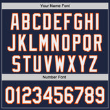 Custom Navy White-Orange Japanese Wave Authentic Baseball Jersey