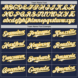 Custom Navy White-Gold Japanese Wave Authentic Baseball Jersey