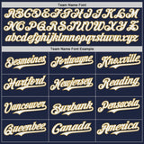 Custom Navy White-Old Gold Japanese Wave Authentic Baseball Jersey