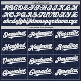 Custom Navy White-Gray Japanese Wave Authentic Baseball Jersey