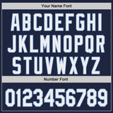 Custom Navy White-Light Blue Japanese Wave Authentic Baseball Jersey