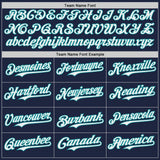 Custom Navy White-Teal Japanese Wave Authentic Baseball Jersey