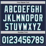 Custom Navy White-Teal Japanese Wave Authentic Baseball Jersey