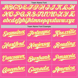 Custom Pink White-Gold Japanese Wave Authentic Baseball Jersey