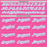 Custom Pink White-Light Blue Japanese Wave Authentic Baseball Jersey