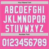 Custom Pink White-Light Blue Japanese Wave Authentic Baseball Jersey
