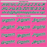 Custom Pink Kelly Green-White Japanese Wave Authentic Baseball Jersey