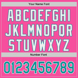 Custom Pink Teal-White Japanese Wave Authentic Baseball Jersey