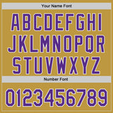 Custom Old Gold Purple-White Japanese Wave Authentic Baseball Jersey