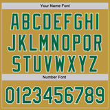 Custom Old Gold Kelly Green-White Japanese Wave Authentic Baseball Jersey
