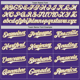 Custom Purple White-Old Gold Japanese Wave Authentic Baseball Jersey