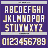 Custom Purple White-Old Gold Japanese Wave Authentic Baseball Jersey