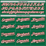 Custom Kelly Green White-Red Japanese Wave Authentic Baseball Jersey