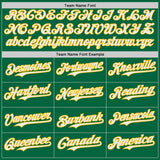 Custom Kelly Green White-Gold Japanese Wave Authentic Baseball Jersey