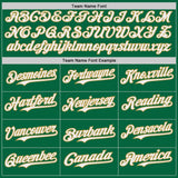 Custom Kelly Green White-Old Gold Japanese Wave Authentic Baseball Jersey