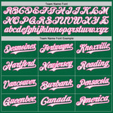 Custom Kelly Green White-Pink Japanese Wave Authentic Baseball Jersey