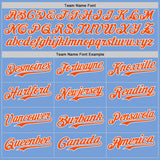 Custom Light Blue Orange-White Japanese Wave Authentic Baseball Jersey