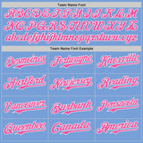 Custom Light Blue Pink-White Japanese Wave Authentic Baseball Jersey