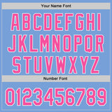 Custom Light Blue Pink-White Japanese Wave Authentic Baseball Jersey