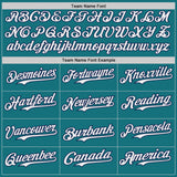 Custom Teal White-Navy Japanese Wave Authentic Baseball Jersey