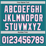 Custom Teal White-Pink Japanese Wave Authentic Baseball Jersey