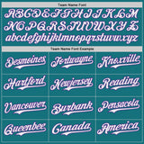 Custom Teal White-Purple Japanese Wave Authentic Baseball Jersey