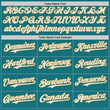 Custom Teal White-Old Gold Japanese Wave Authentic Baseball Jersey