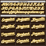 Custom Brown White-Gold Japanese Wave Authentic Baseball Jersey